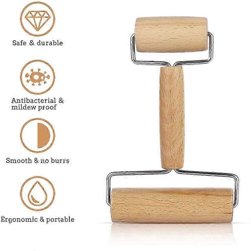 Wood rolling pin, dough roller pizza roller cookie cake baking accessories 1