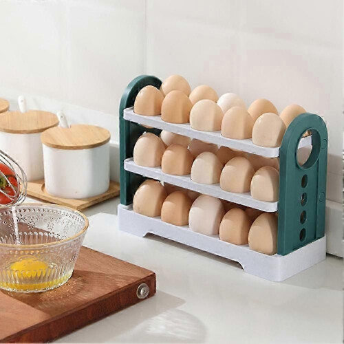 New Refrigerator Egg Storage Box Rotating Fridge Egg Holder Case Space-Saving Egg Organizer Contain 2