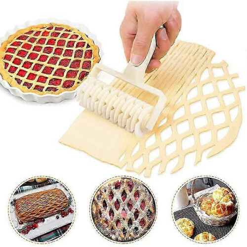 Lattice Roller Cutter, Pie Pizza Cookie Dough Roller Lattice Household Baking Pastry Tools(Plastic 1