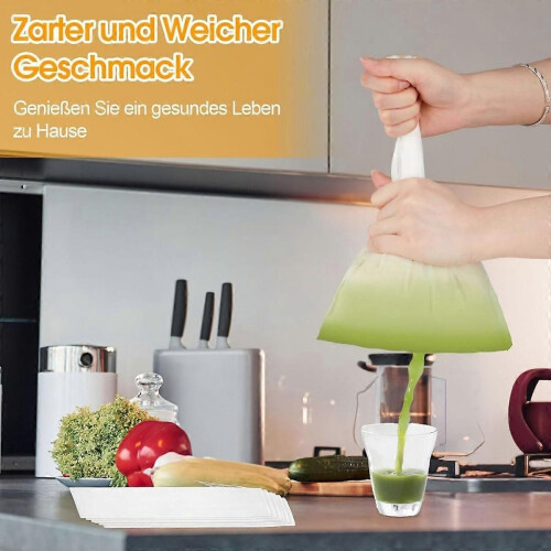 filter cloth - fine weave filter cloth - nylon filter bag - nut milk bag - reusable - with drawstring 2