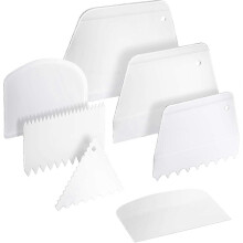 Grattoir à gâteau, lisseur à gâteau, 7 pièces, grattoir à pâte, bol, grattoir, coupe-gâteau, grattoir
