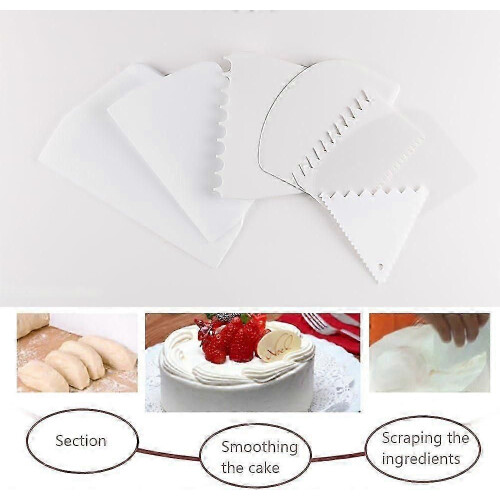 Cake Scraper Cake Smoother, 7Pcs Dough Scraper Bowl Scraper Cutters Cake Icing Scraper Smoother Tool 2