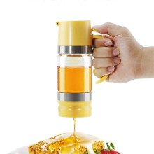 Barattolo per miele in vetro, antigoccia, da 9 OZ, con manico, dispenser per sciroppo per caffè o tè