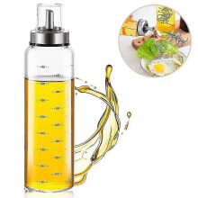 Botella dispensadora de aceite de oliva, botella de vinagrera de aceite de vidrio de 500 ml/17 oz para