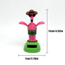 Accessoires de voiture solaires, poupée à tête branlante en forme de flamant rose, cadeau créatif amusant,