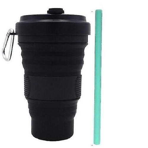 WhiteGreen Silicone Folding Lid Leak Proof Coffee Cup Straw 550ml 2