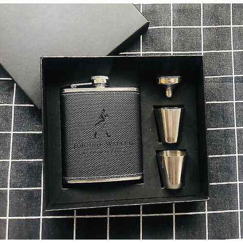 Ensemble de 2 flasques à alcool en acier inoxydable gris avec entonnoir