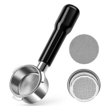 54 mm bodemloze portafilter, espresso bodemloze portafilter met puckzeef en roestvrijstalen F