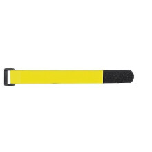 Cinturino riutilizzabile in nylon giallo da 20 cm con gancio e passante per cavo