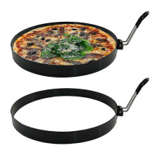 Grote 2-pack omeletringen van 20 cm voor bakplaat, roestvrijstalen omeletringen van 20 cm voor bakplaat,