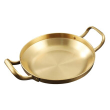 26cm Hot Pot Pot Double Handle Stainless Steel Size Korean Bbq Pan Easy to Clean Metal Kitchenware