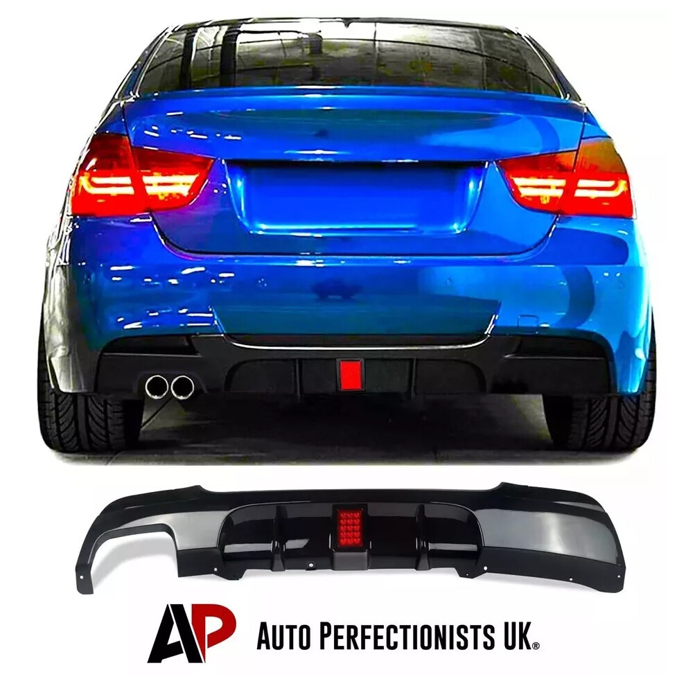 For Bmw 3 Series E90 E91 M Sport Rear Valance Diffuser Splitter W/ Led 5061072664717