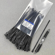 3X100 fascette fermacavi nere con cerniera autobloccante in nylon