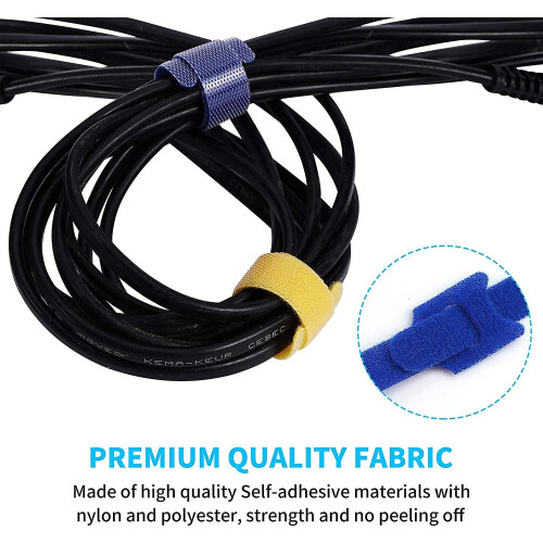 Pxcl 100 fascette fermacavi riutilizzabili in nylon e microfibra, organizer per cavi e gestione cavi, 2