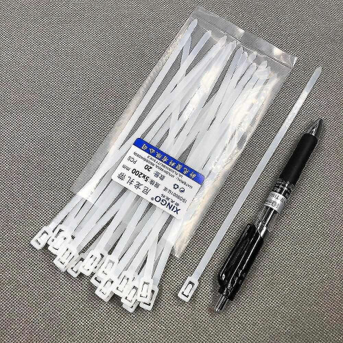3X100 white Cable Ties Self locking Nylon Wire Zip Organiser