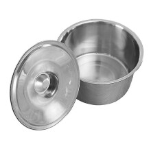 1 lavabo de acero inoxidable con tapa