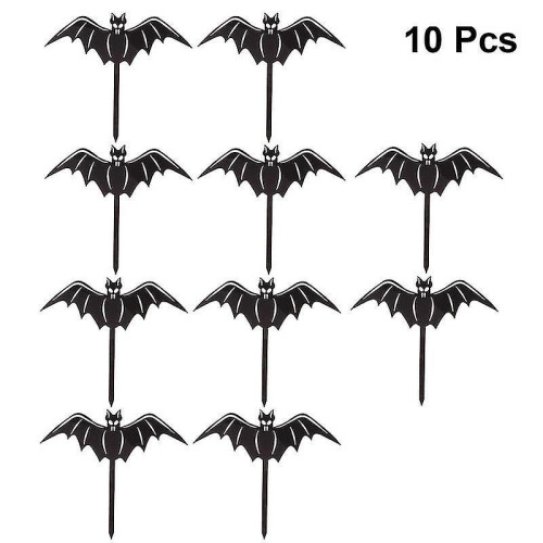 10 pièces de décoration de chauve-souris noire 1