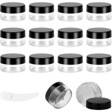 12 barattoli da 10 grammi/10 ml, vasetti, mini barattoli con coperchio, barattoli rotondi trasparenti