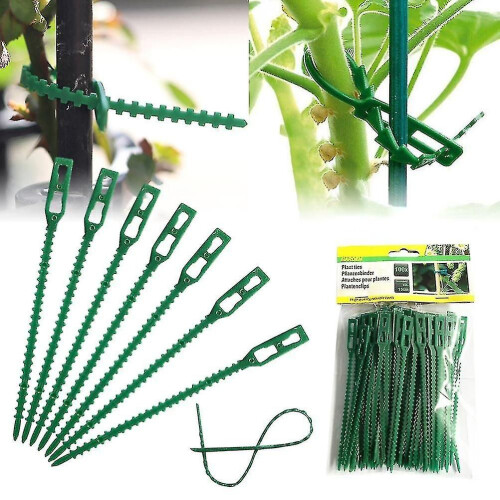 100pcs Adjustable Plastic Plant Cable Ties Reusable Cable Ties For Garden Tree Climbing Support Plant