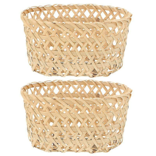 2 paniers en bambou tressé