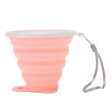 Silicone Collapsible Cup with Lid 270ml Food Grade Reusable Flexible Travel Cup Collapsible for Outdoor