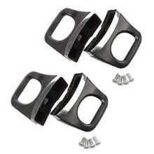Lot de 2 paires de poignées de casserole à pression en métal bakélite noir, poignée latérale courte