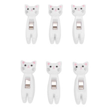Lot de 6 pinces à friandises pour chat, antidérapantes, avec poignée à ressort en métal, pour sac alimentaire