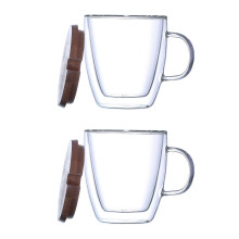 Taza de café sencilla Taza de café transparente de doble capa Taza para beber té Vidrio de borosilicato