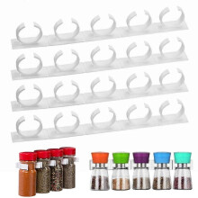 Wandhalterung für Zutaten, Gewürzflaschen, Organizer-Rack aus Kunststoff, 5 Haken für Küchenschranktüren