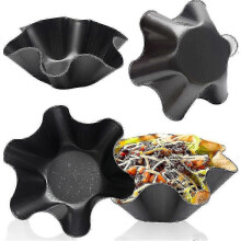Moule à tortilla cannelé antiadhésif en acier extra épais pour salade de tacos, acier au carbone antiadhésif