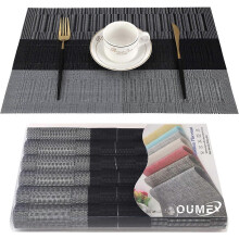 Lot de 6 sets de table lavables en PVC, antidérapants, résistants à l'usure et à la chaleur, faciles