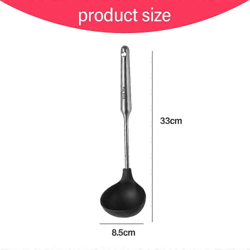 Silicone Spoon with Stainless Steel Handle, Deep Spoon with Silicone Ladle, Scratch-Resistant Kitchen 1