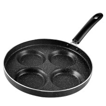 Egg Frying Pan with 4 Individual Cups, Durable Aluminum Construction for Gas & Electric Stoves