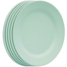 Lot de 5 assiettes plates de 28 cm, assiettes à pâtes extra larges, vaisselle incassable, paille de