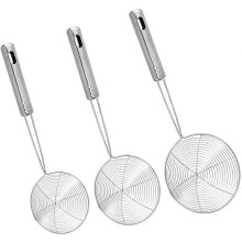 3 pezzi Mestolo colino da cucina, mestolo schiumarola, mestolo colino in acciaio inossidabile per filtrare,