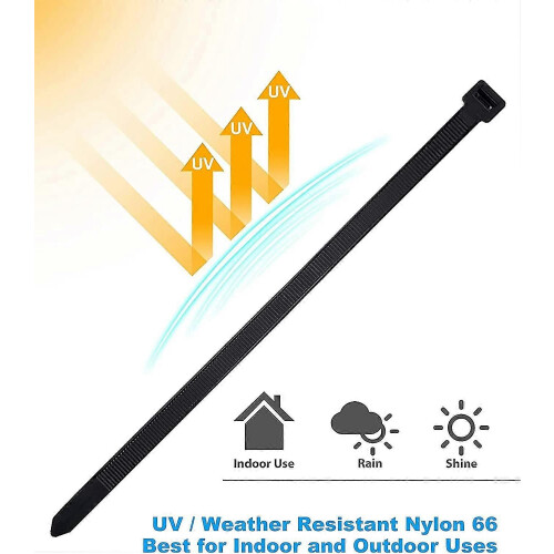 700 Pieces Plastic Cable Ties, Black Rilsan Plastic Cable Ties 2