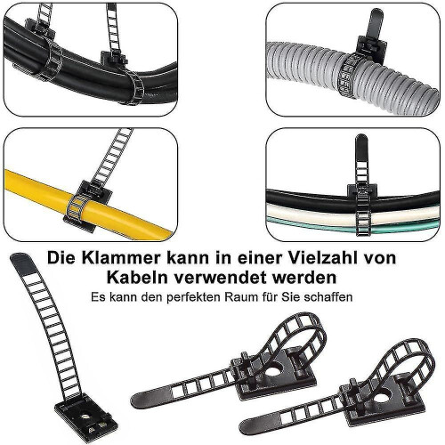 100pcs Adjustable Cable Holders,cable Clips Adjustable Cable Ties, 3m Self-adhesive Cable Clamps Cord 2