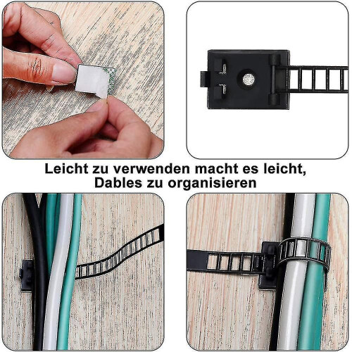 100pcs Adjustable Cable Holders,cable Clips Adjustable Cable Ties, 3m Self-adhesive Cable Clamps Cord 1