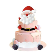 Lot de 7 décorations de gâteau de Noël en forme de Père Noël, imperméables et adorables, pour un anniversaire
