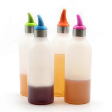 Top-Spender, Kunststoff-Quetschflaschen, Gewürzflaschen, 4 Stück, 450 ml, Ketchup, Senf, Mayonnaise,