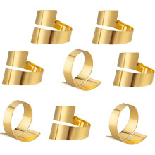 8 Stück Serviettenringe, Serviettenhalter aus Metall, goldenes Serviettenring-Set für Weihnachten, Hochzeit,