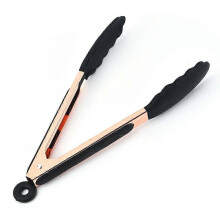 9" siliconen tang, perfect voor het serveren van salade, roestvrij staal, gemaakt met siliconen handgrepen,