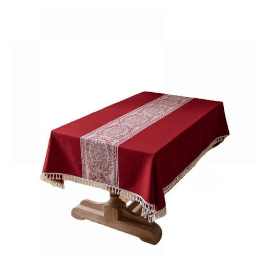Tablecloth,Jacquard Rectangle Tablecloth  Waterproof Damask Floral Pattern Decorative Table Cloth  for