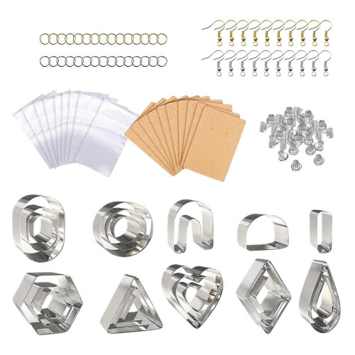 2 Set Polymer Clay Cutter Stainless Steel DIY Earring Tool Cutting Mold 2