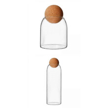 2Pcs Glasflasche mit Kugelkorken Luftdichtes Vorratsglas für Küchennussmehl