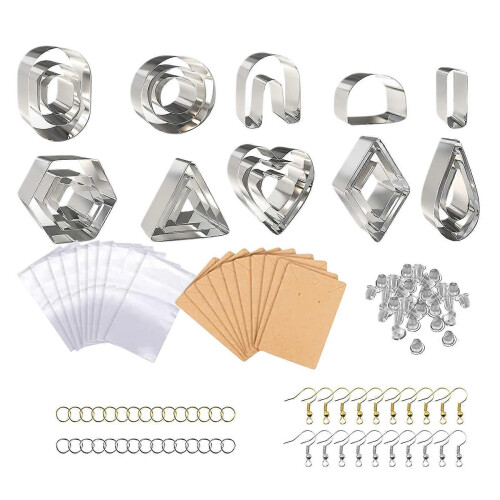 2 Set Polymer Clay Cutter Stainless Steel DIY Earring Tool Cutting Mold 1