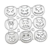 Lot de 9 matrices de gaufrage en métal en forme de citrouille d'Halloween pour scrapbooking et loisirs