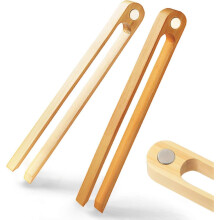 Magnetische bamboe broodroostertang 100% natuurlijk 8,7 hout keukentoasttang | Milieuvriendelijk, ruimtebesparend
