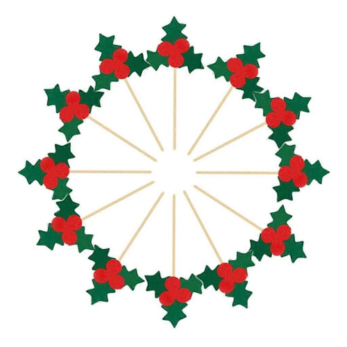 12 Pack Christmas Cake Topper Cupcake Picks Juhlatarvikkeet Misteli