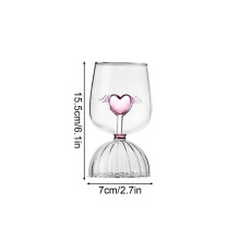 Bouteilles d'eau et verres en forme de cœur, verres à vin et cocktails, adaptés aux pendaisons de crémaillère